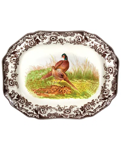 SPODE SPODE WOODLAND PHEASANT OCTAGONAL PLATTER