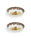 Spode Woodland Pheasant Oval Fluted Dish, Set Of 2 In Brown