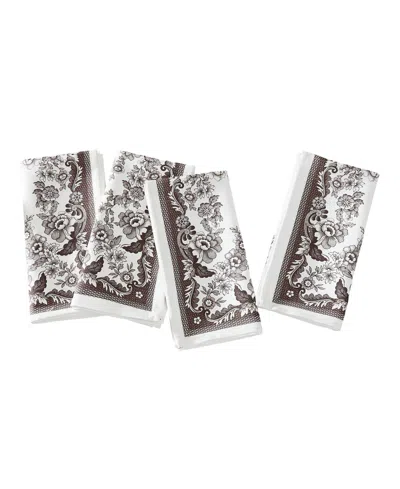 Spode Woodland Polyester Napkin Set, 19" X 19" In Ivory