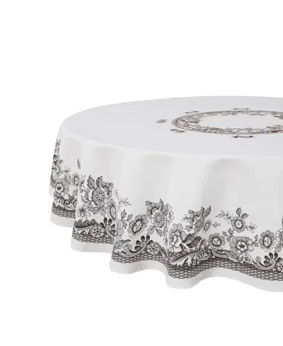 Spode Woodland Polyester Round Tablecloth, 70" X 70" In Ivory