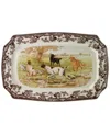 Spode Rectangular Hunting Dogs Platter In Brown