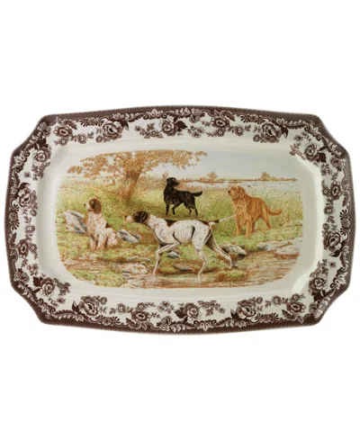 Spode Woodland Rectangular Platter In Brown