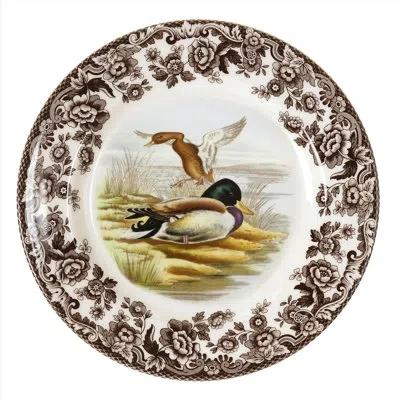 Spode Woodland Salad Plate 8" Mallard In Brown;white