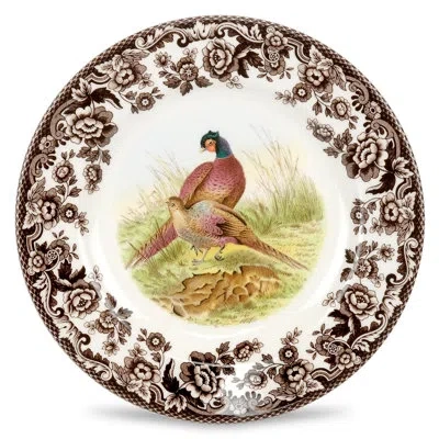 Spode Woodland Salad Plate 8" Pheasant In Brown;white;green