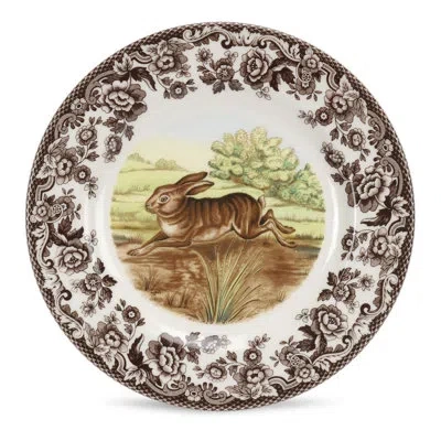 Spode Woodland Salad Plate 8" Rabbit In Brown