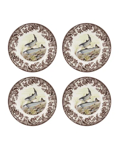 Spode Woodland Salad Plates, Set Of 4 In Salmon
