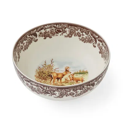 Spode Woodland Serving Bowl 9.75" In Brown