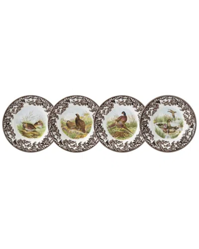 Spode Woodland Set Of 4 Canape Plates In Multi