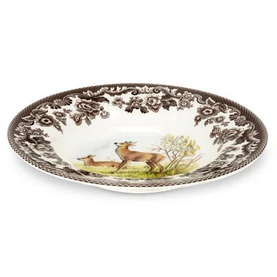 Spode Woodland Soup Plate 9" Deer In Brown;white