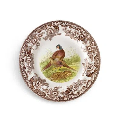 Spode Woodland Soup Plate 9" Pheasant In Brown;white
