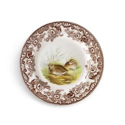 Spode Woodland Soup Plate 9" Quail In Brown;white