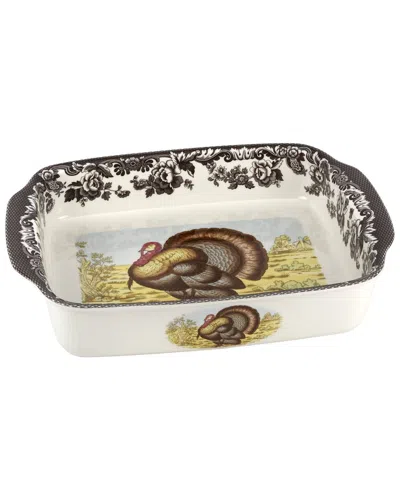 Spode Woodland Turkey Handled Lasagna Dish
