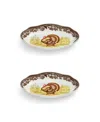 Spode Woodland Turkey Pickle Dish, Set Of 2 In Brown