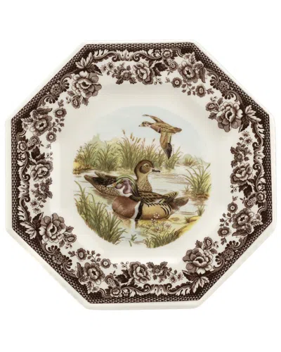 Spode Woodland Wood Duck Octagonal Plate In Brown