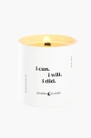 Spoken Flames I Can. I Will. I Did. Candle In White