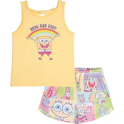 Spongebob Squarepants Kids'  2-piece Tank Top And Mesh Shorts Set In Yellow