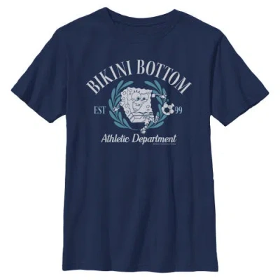 Spongebob Squarepants Kids' Boy's  Bikini Bottom Athletic Department Graphic T-shirt In Blue