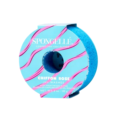 Spongelle Confection Collection Body Wash Infused Buffer - Chiffon Rose In Transparent