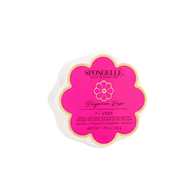 Spongelle Daisy Collection Flower Shaped Spongette Bulgarian Rose