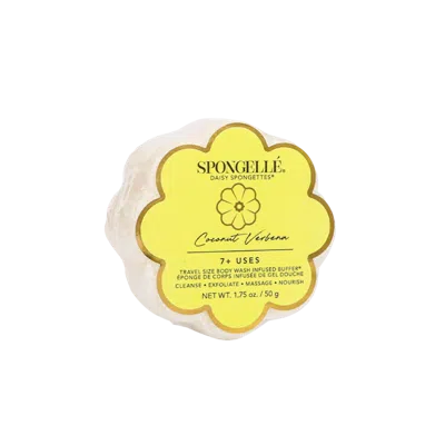 Spongelle Daisy Collection Flower Shaped Spongette Coconut Verbena
