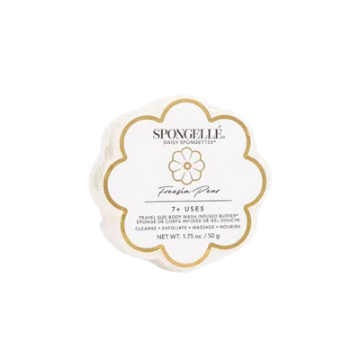 Spongelle Daisy Collection Flower Shaped Spongette Freesia Pear