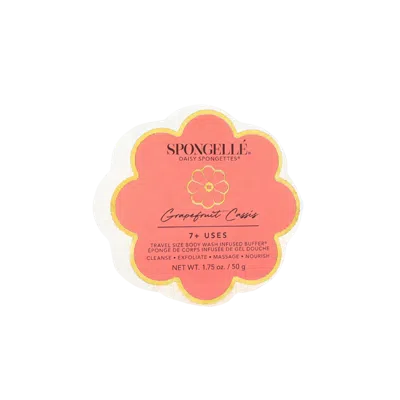 Spongelle Daisy Collection Flower Shaped Spongette Grapefruit Cassis
