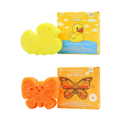 Spongelle Essentials By  Flutter Pals - Duck & Butterfly In Transparent