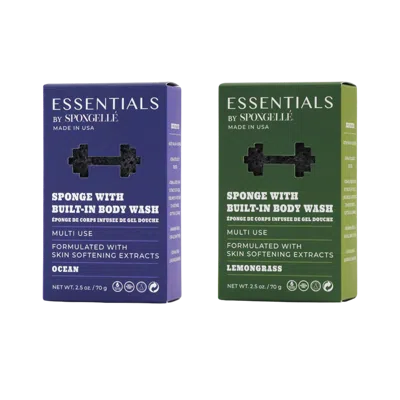 Spongelle Essentials By  Men's Clean Bundle - Ocean & Lemongrass In Transparent