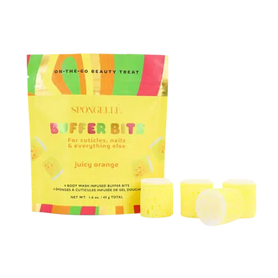 Spongelle Pedi Pop Mini Buffer Bits - Juicy Orange In Transparent