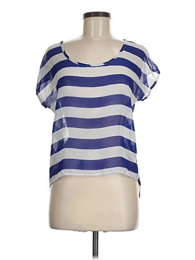 Pre-owned Spoon Jeans Short Sleeve Blouse In Blue