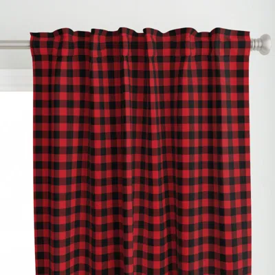 Spoonflower 1 Buffalo Plaid Black And Curtain Panel