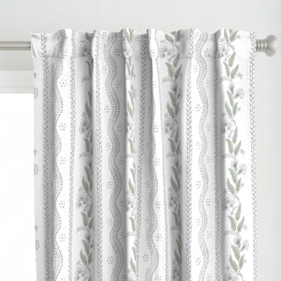 Spoonflower 1 Misty Lilac And Green Curtain Panel