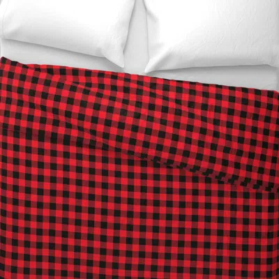 Spoonflower 1" Red Buffalo Check Euro Pillow Sham