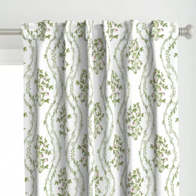 Spoonflower 1 Strawberry Stripe Pink Curtain Panel