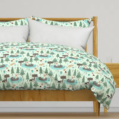 Spoonflower 12 Cute Welsh Cardigan Corgis Duvet Cover