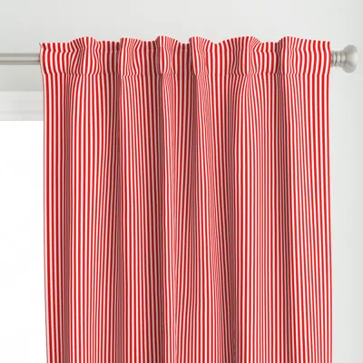 Spoonflower 1/4 Inch Red Stripe Curtain Panel