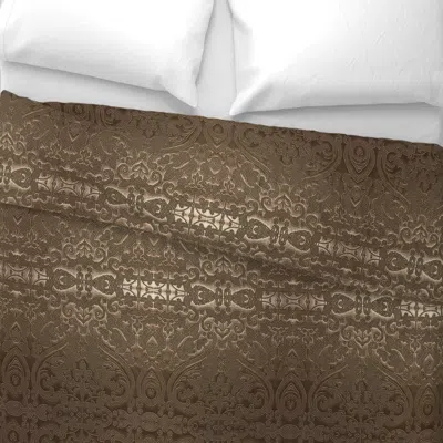 Spoonflower 1513-l 3d Bronze Beaded Damask King Pillow Sham