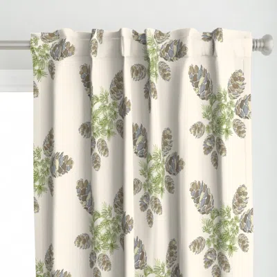 Spoonflower 16 19e Pine Cones On Off Curtain Panel