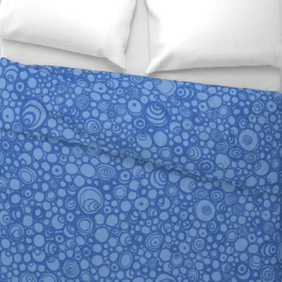 Spoonflower 18- Large Pebbly Beach Circles - Sky Blue Wide Cotton Sateen 3.5 oz 26" X 20" Standard Knife Edge