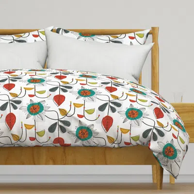 Spoonflower 1950's Mid Century Modern Grey Duvet Cover