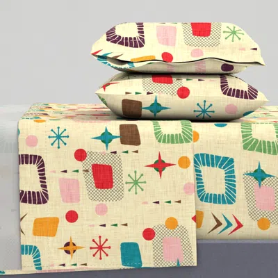 Spoonflower 1950s Atomic Pattern King Sheet Set