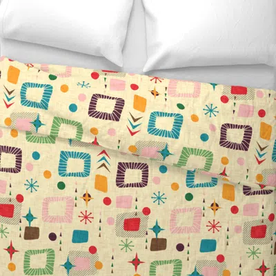 Spoonflower 1950s Atomic Pattern Wide Cotton Sateen 3.5 oz 26" X 20" Standard Knife Edge