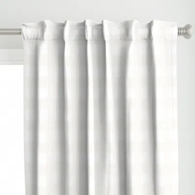 Spoonflower 2" Eggshell Linen Buffalo Curtain Panel
