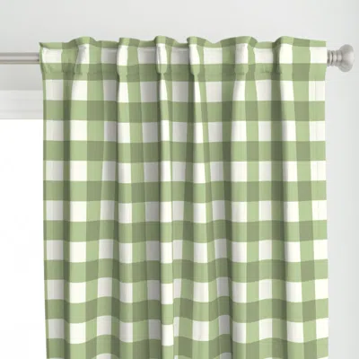 Spoonflower 2 Light Sage Green And Curtain Panel