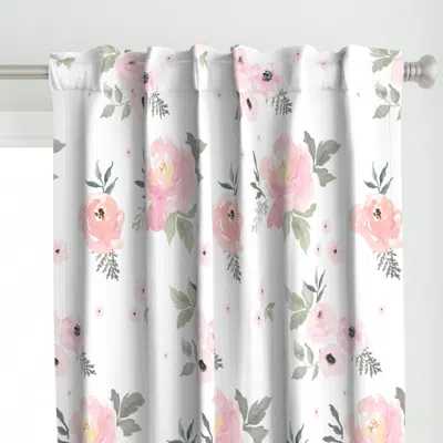 Spoonflower 21" Sweet Blush Roses Curtain Panel