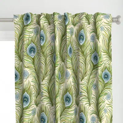 Spoonflower 24" Boho Chic Peacock Curtain Panel