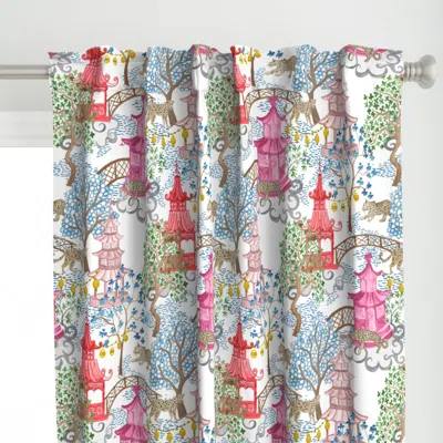 Spoonflower 24" Ruth Party Leopards Curtain Panel