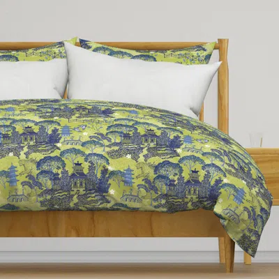 Spoonflower 24x24 Blue Willow Sage Duvet Cover