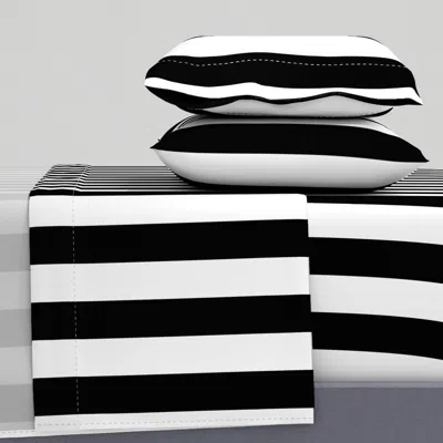 Spoonflower 2.5 Inch Wide Black And White Stripes King Sheet Set