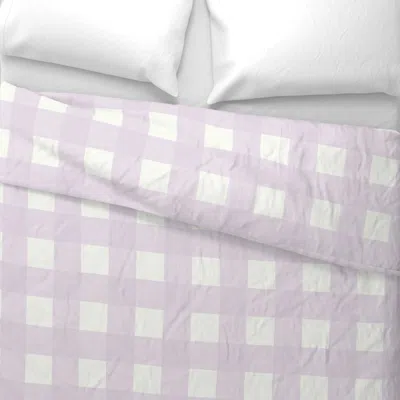 Spoonflower 3" Custom Lilac On Cream Cross Hatch Plaid Euro Pillow Sham